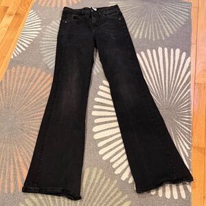 Zara Black Wide-Leg Flare Jeans